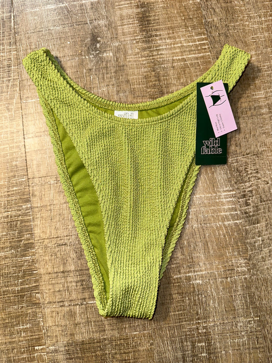 NWT Wild Fable (S) Green Mid Rise Ultra High Leg Super Cheeky Bikini Bottoms