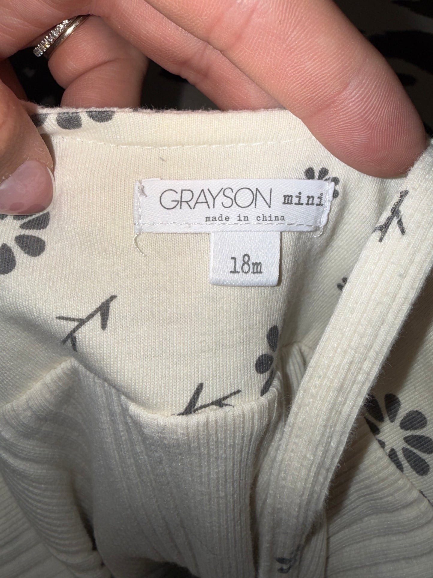 Grayson Mini (18 Months) Cream Ribbed Floral Jumper