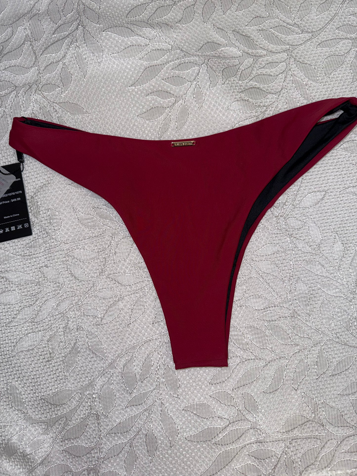 NWT Relleciga (Small) Brand New Maroon Bikini Swim Bottoms