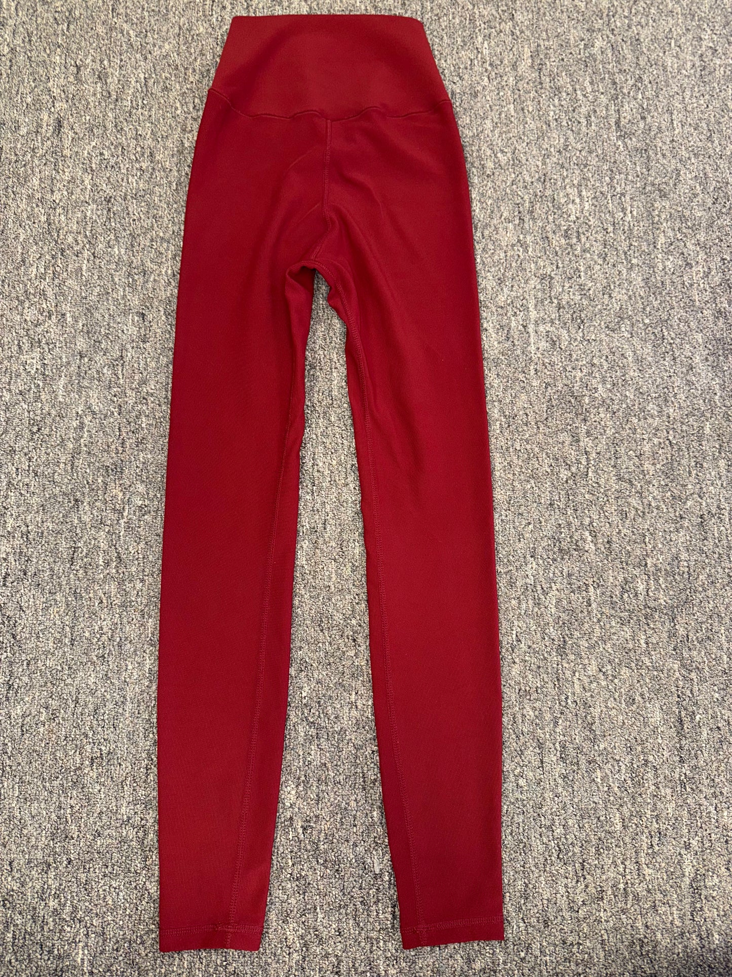 TLF (Small) Take Life Further Red Lightly Ribbed High Rise Leggings