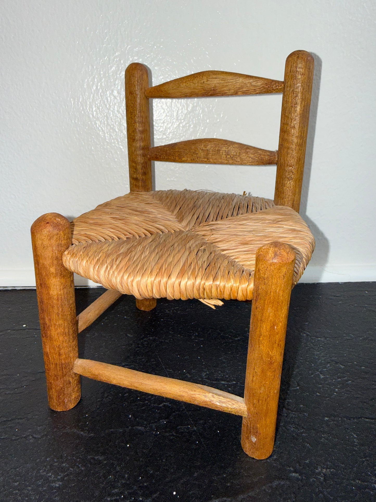 Vintage Wooden Woven Mini Chair