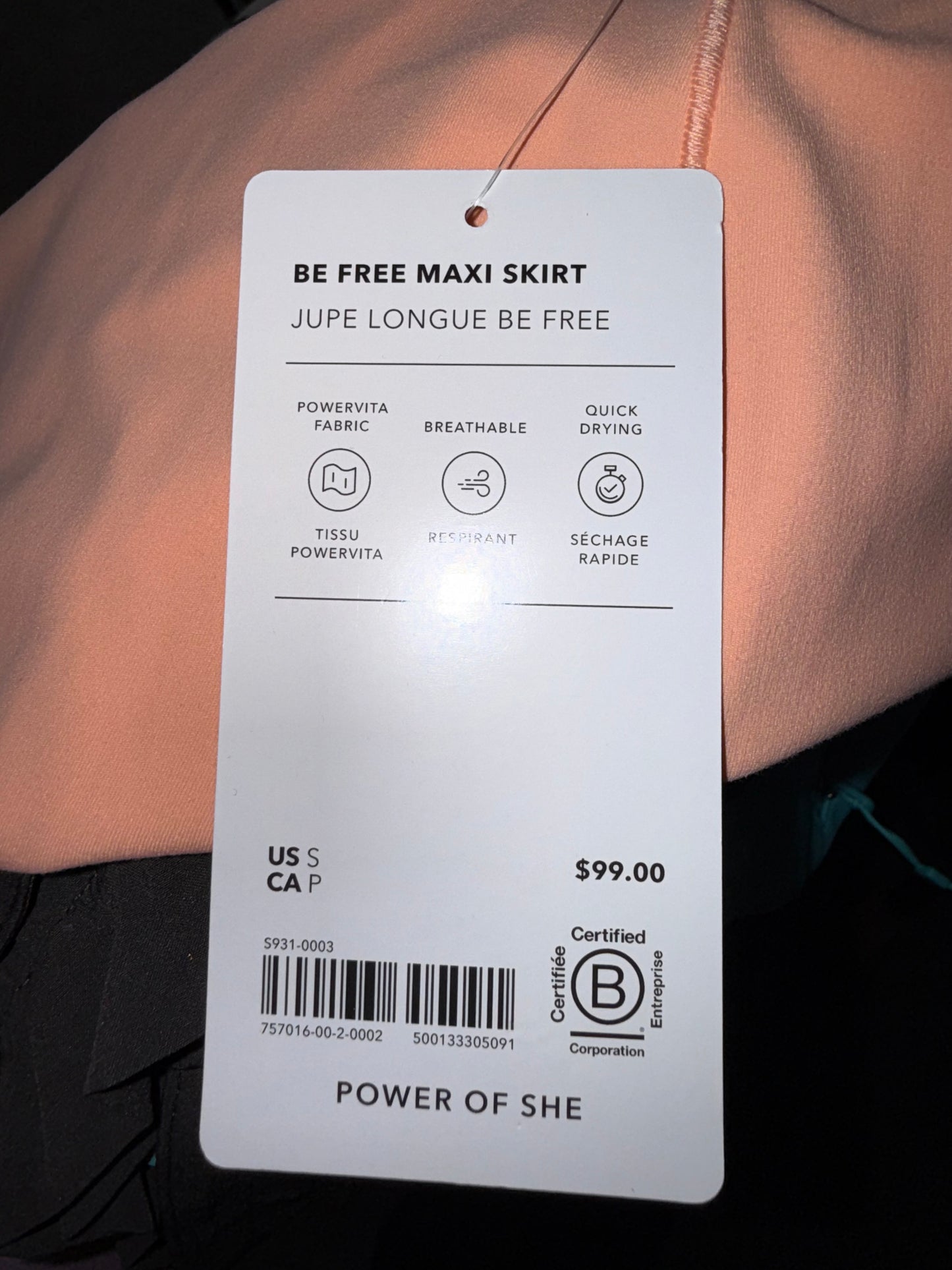 NWT Athleta (Small) Brand New Orange Be Free Maxi Skirt