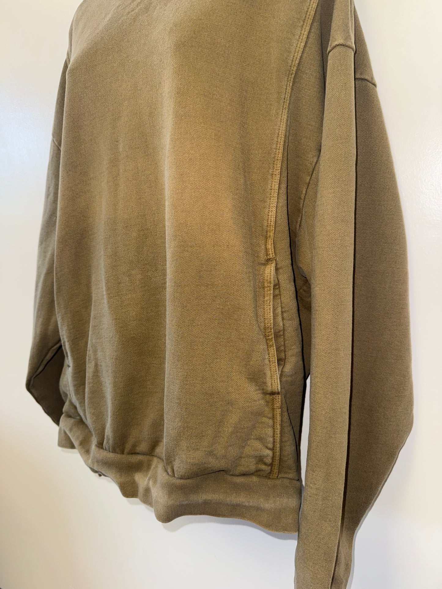Zara (Medium) Green Oversized Thick Crewneck with Pockets