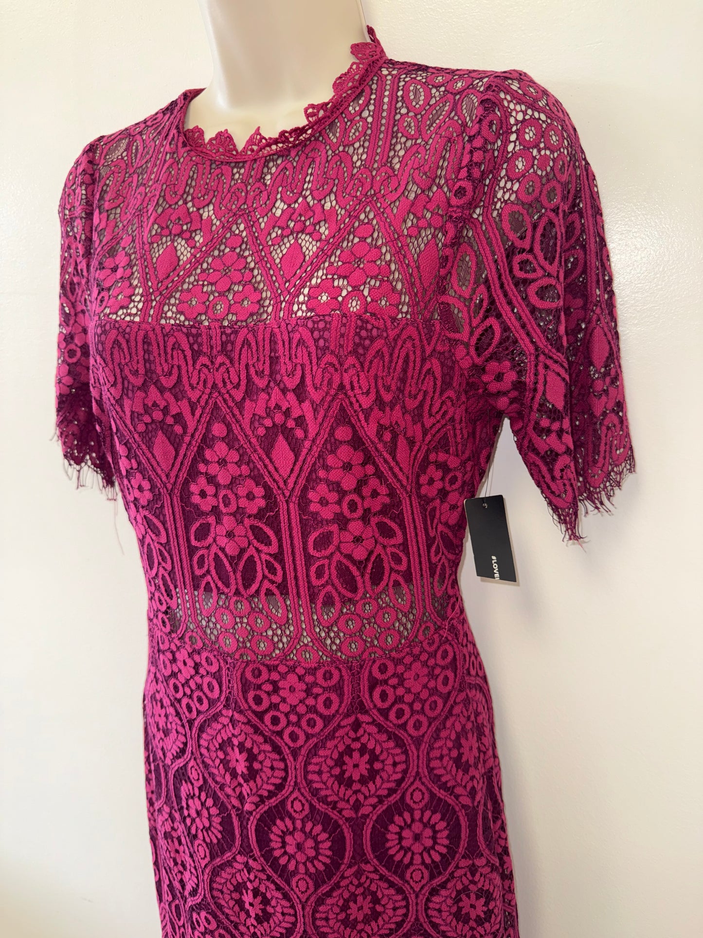 NWT Lulus (Small) Brand New Burgundy Lace Elegant Cocktail Dress
