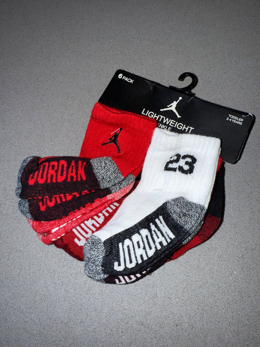 NWT Jordan (Toddler 2-4 Years) Brand New 6 Pack Lightweight Ankle Socks