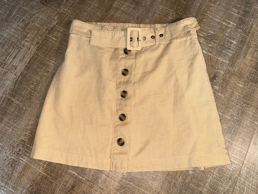American Eagle (Small) Tan Linen Button Up Skirt