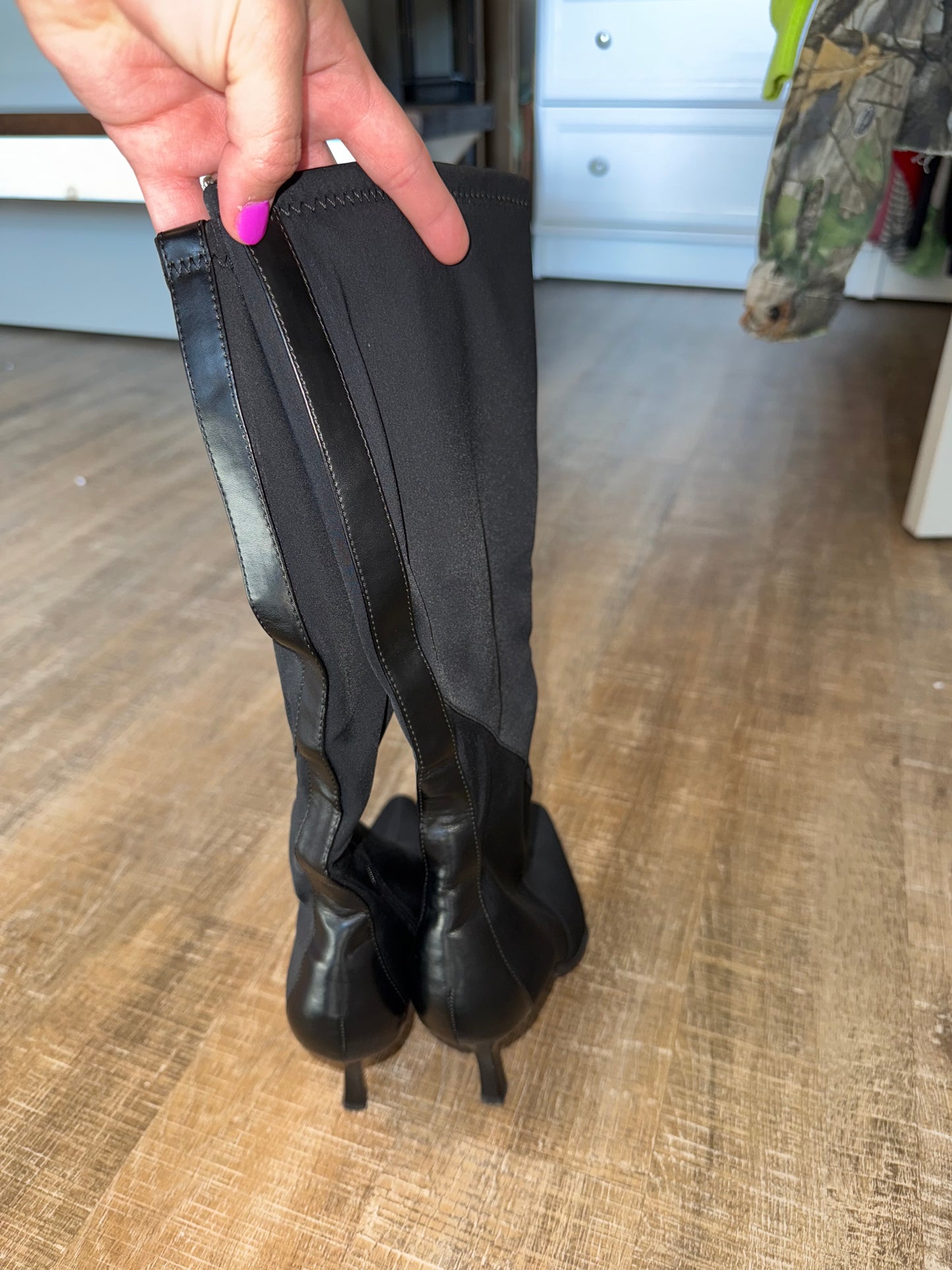 Nine West (6 1/2) Black Heeled Boots