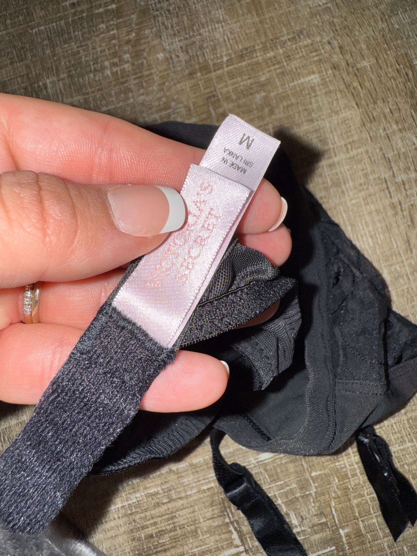 Victoria's Secret (Medium) Black Sheer/Lace Garter Belt