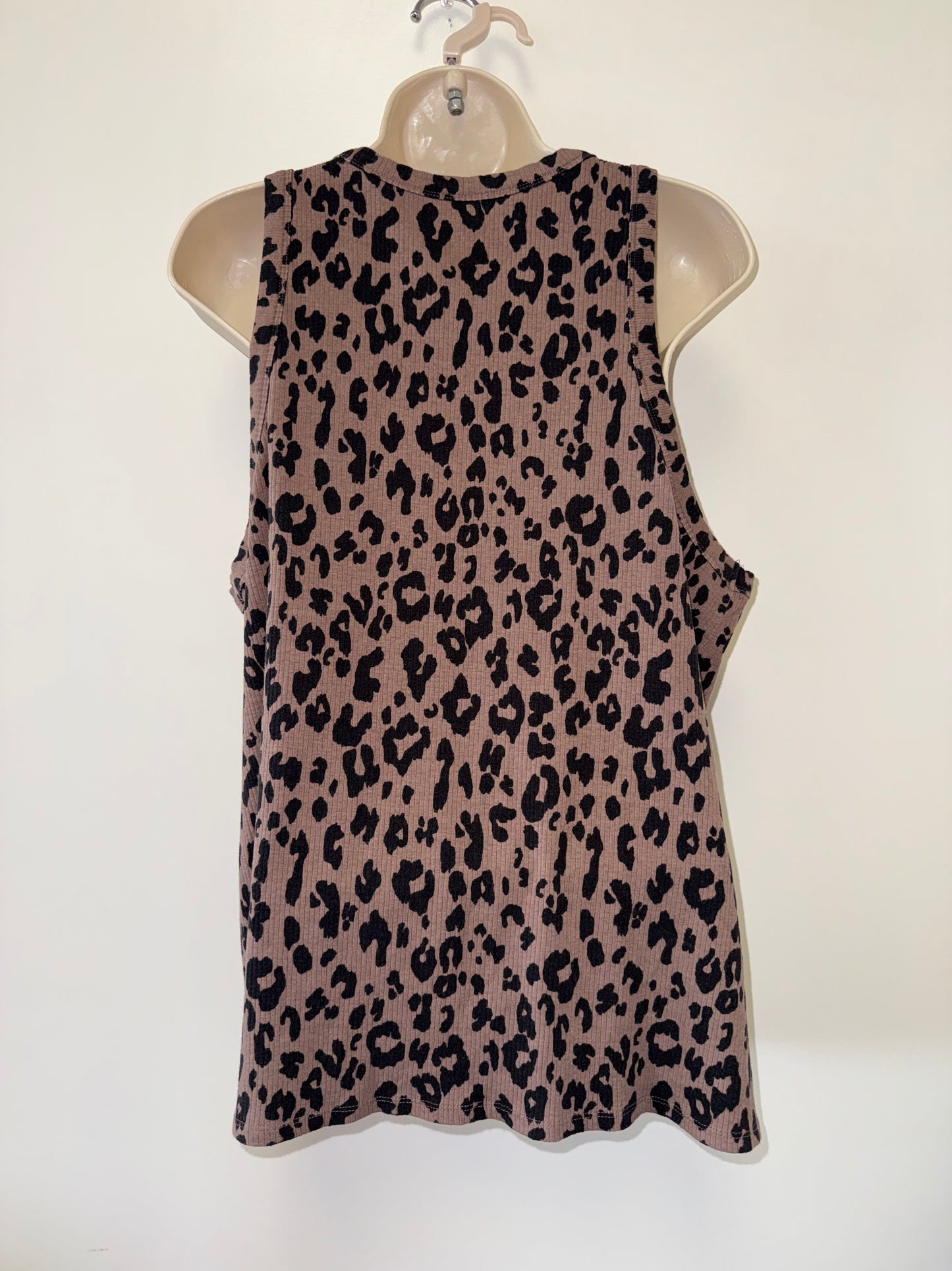 Maurices (3X) Neutral Ribbed Cheetah Print Tank Top