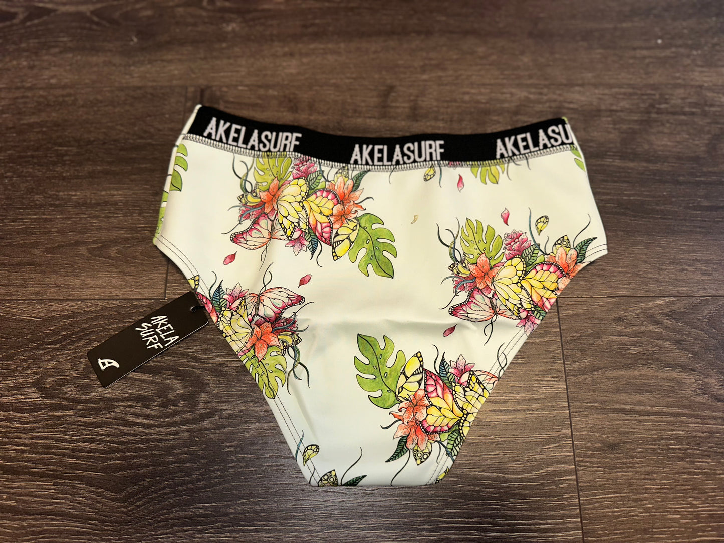 NWT (Large) Brand New Floral Pattern High Rise Swimwear Bottoms Bathing Suit