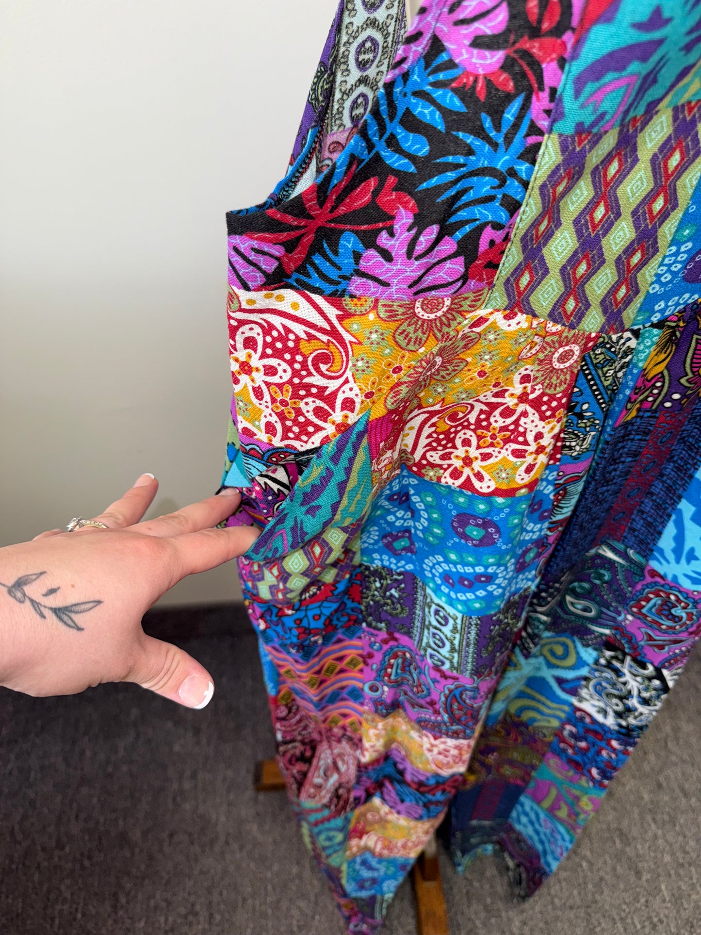 (Large) Pattern Colorful Boho Overalls