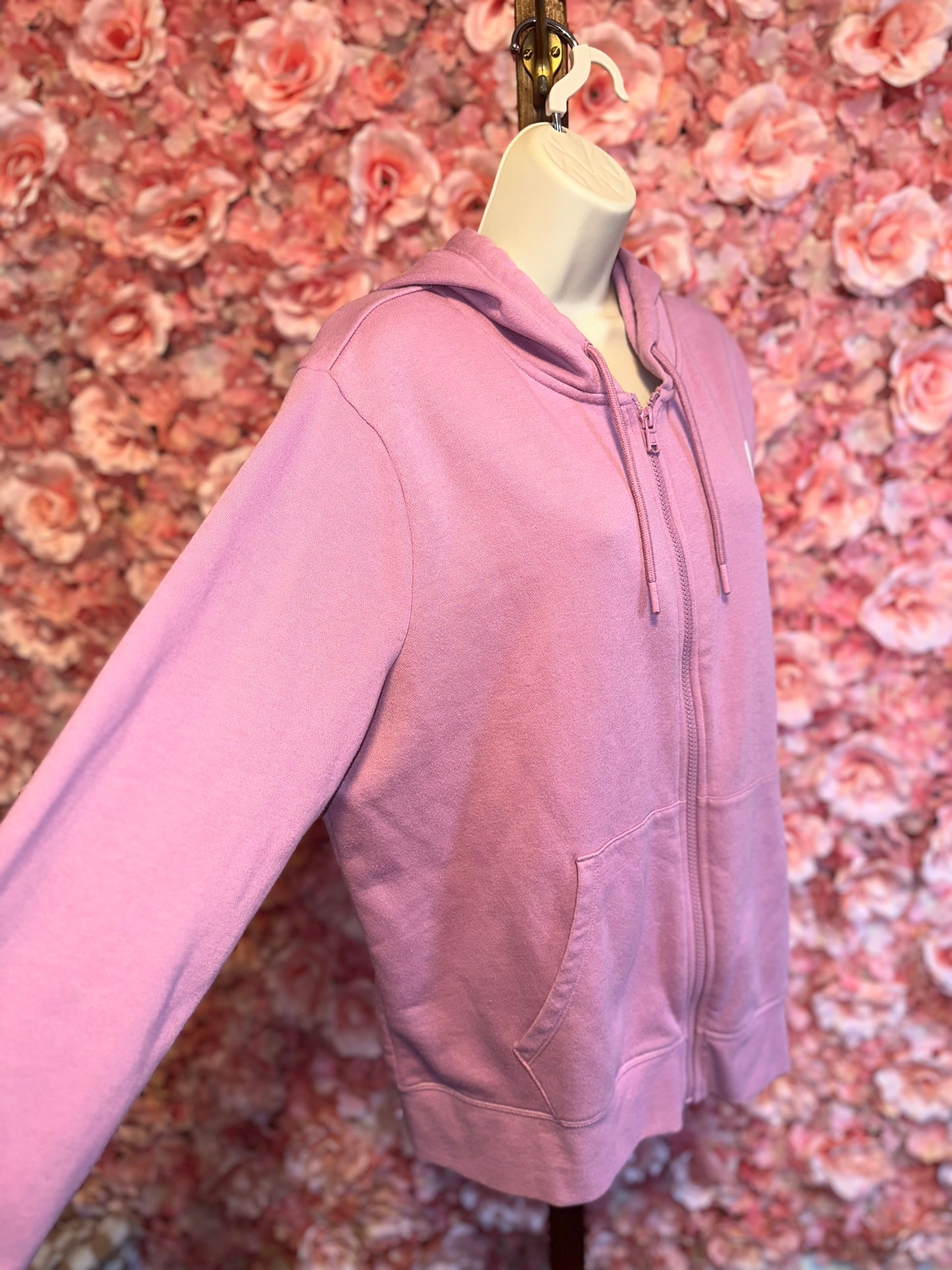 Reebok (XL) Pink Zip Up Hoodie Sweatshirt