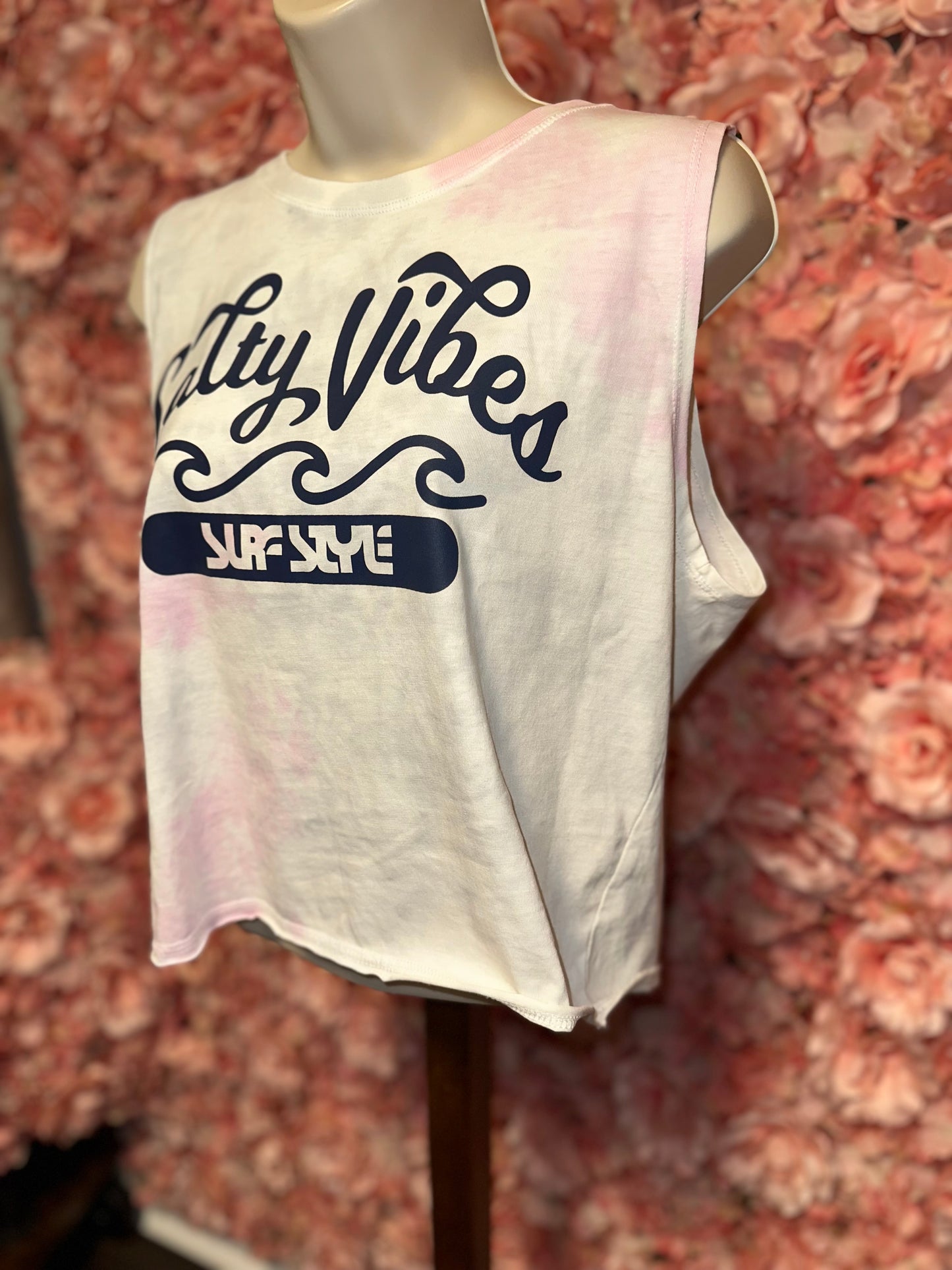 U.S.A Apparel (XL) Brand New Salty Vibes Tie Dye Cropped Tank