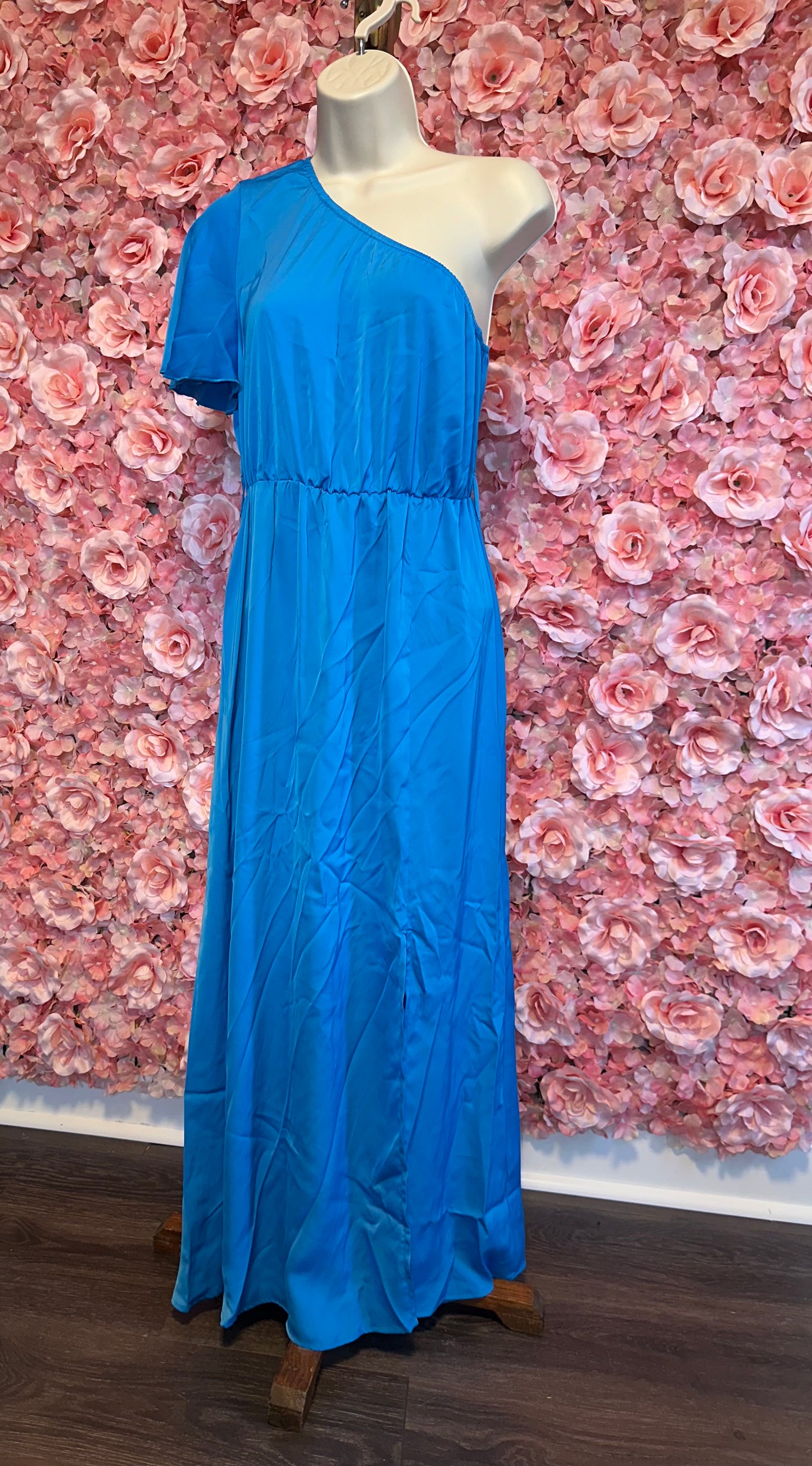 NWT Kirundo (Small) Brand New Blue One Shoulder Maxi Dress