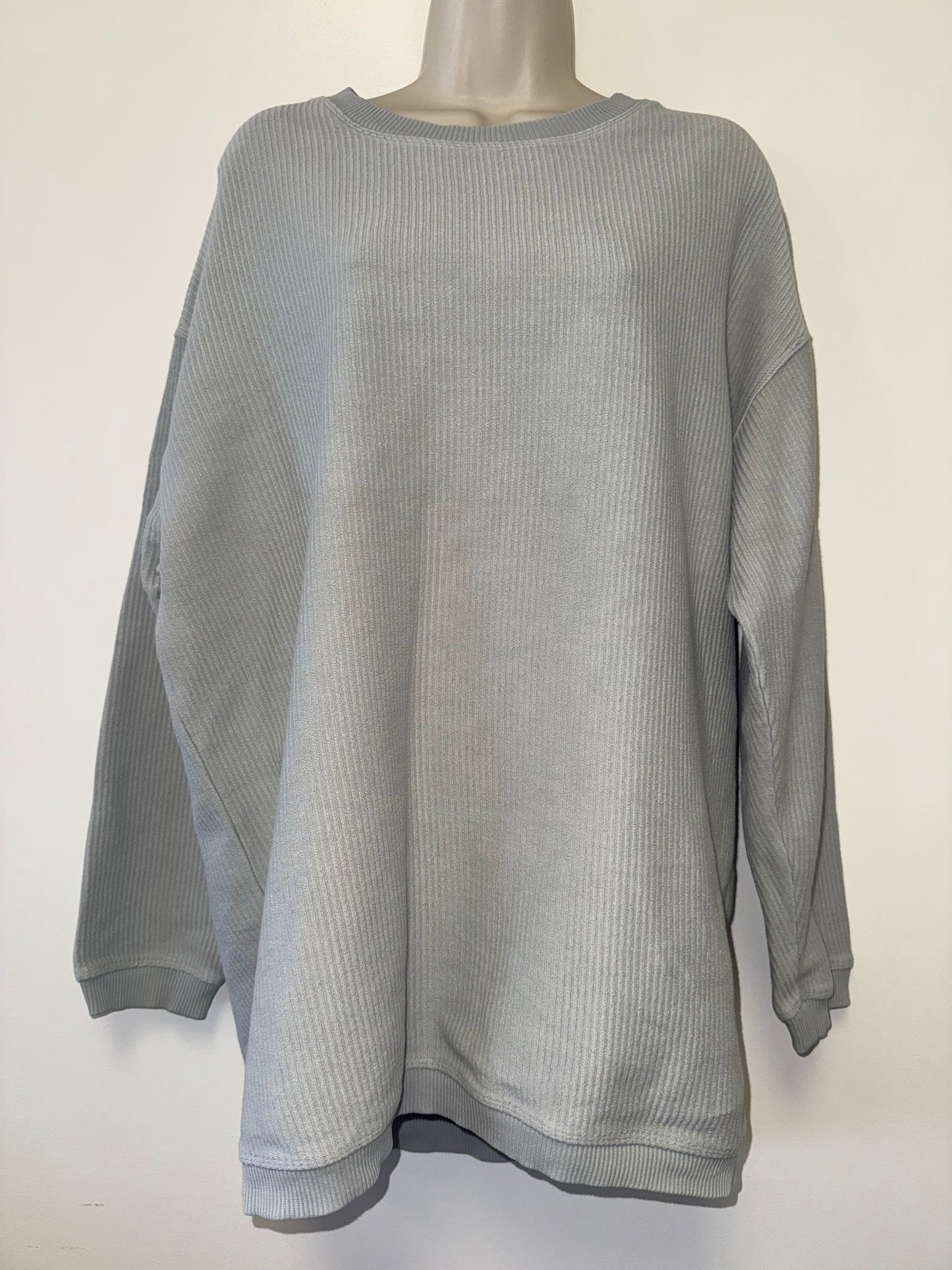 Aerie (Small) Grey Soft Ribbed Oversized Crewneck