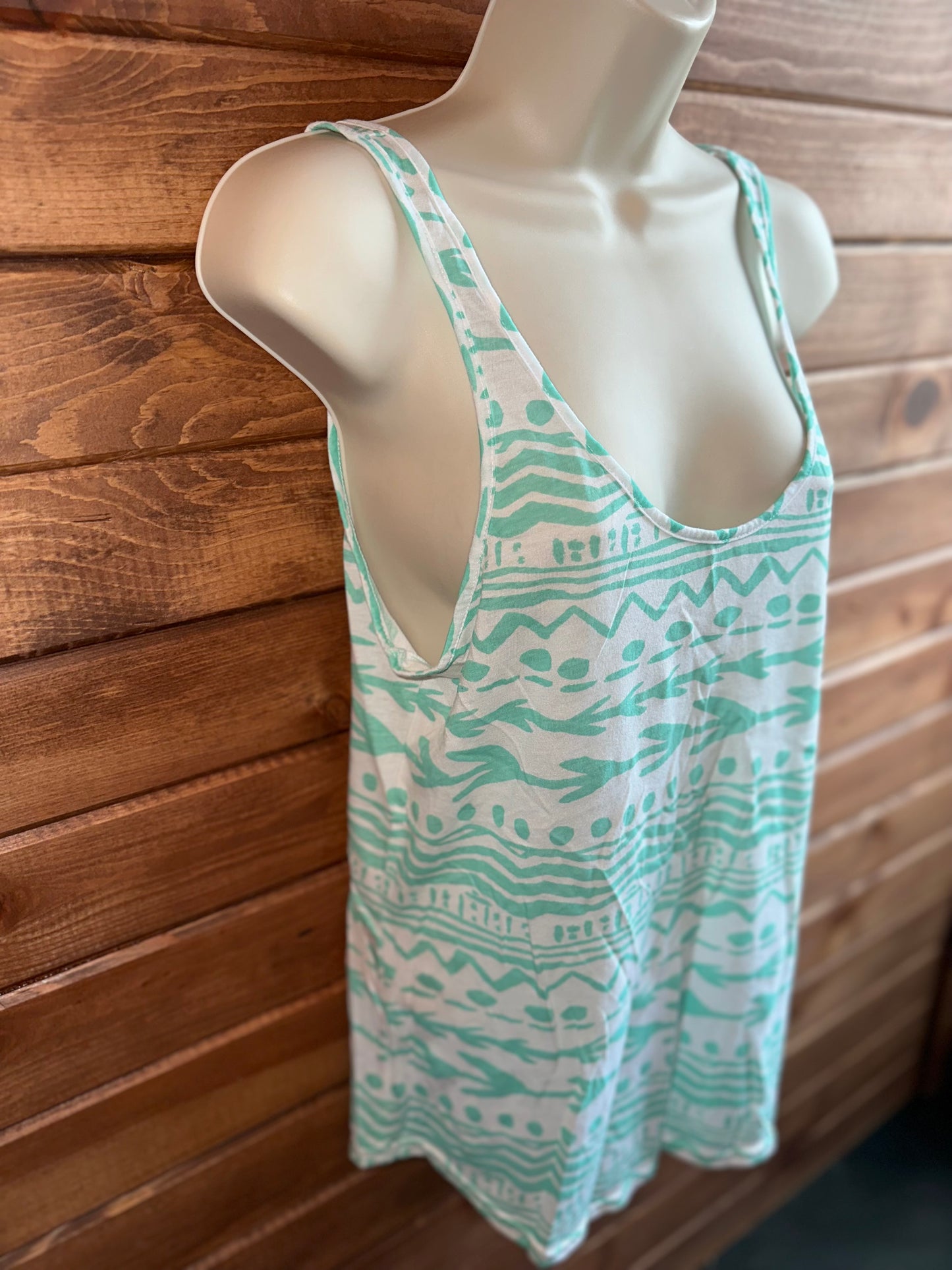 PINK VS (XS) Turquoise Pattern Oversized Tank Top