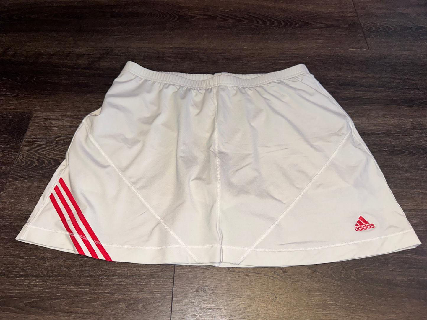 adidas White Sporty Skort with Pink Logo