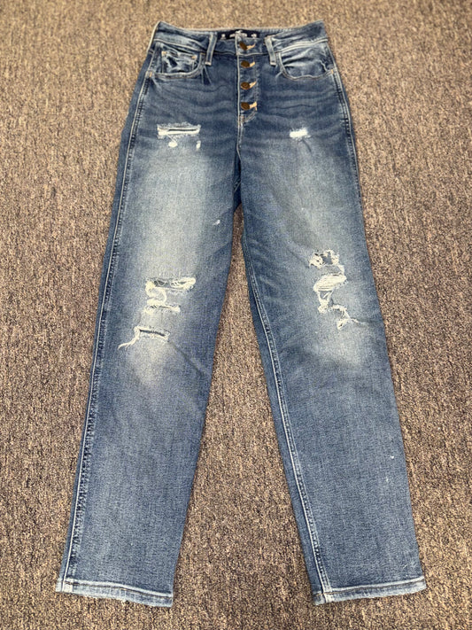 Hollister (1) Distressed Denim Ultra High Rise Mom Jeans