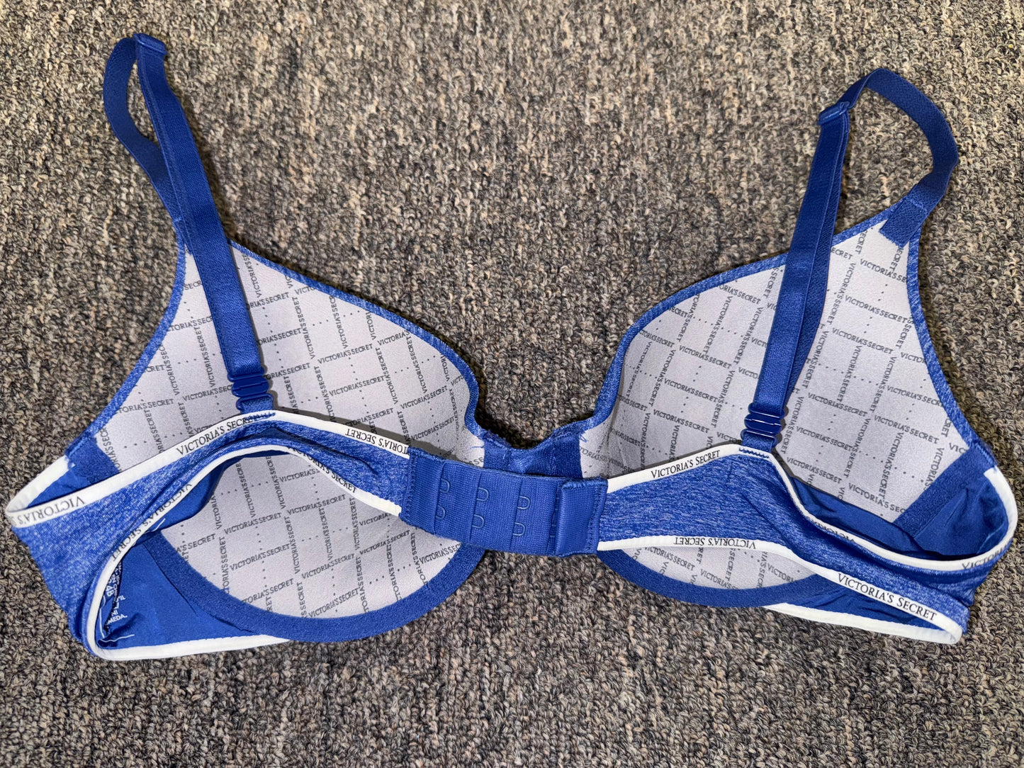 Victoria's Secret (34B) Blue Uplift Semi Demi Bra with Logo Band