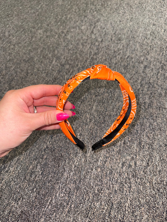 Brand New Orange Bandana Pattern Headband