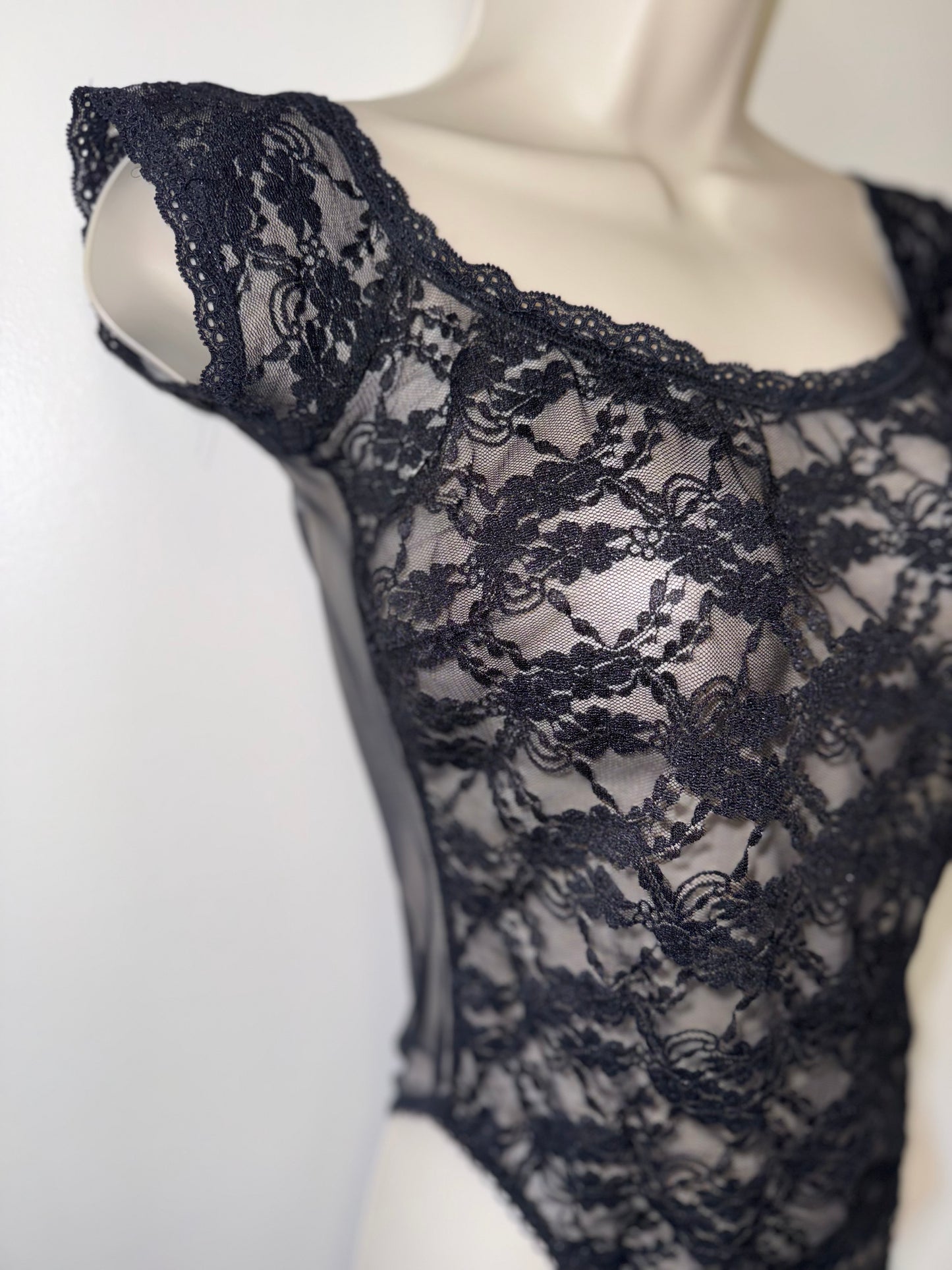 Victoria's Secret (Small) Black Lace Sheer Lingerie Bodysuit