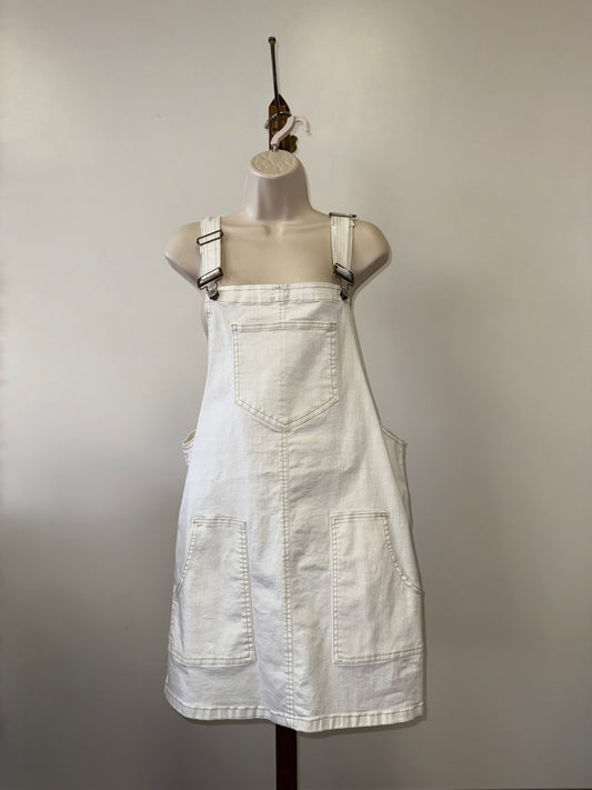 SO (Large) Off White Denim Overall Dress