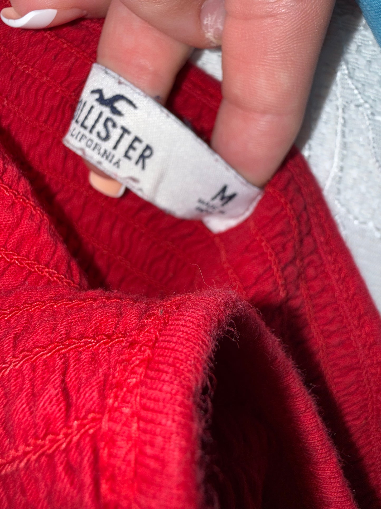 Hollister (Medium) Red Cropped Scrunched Tank Top
