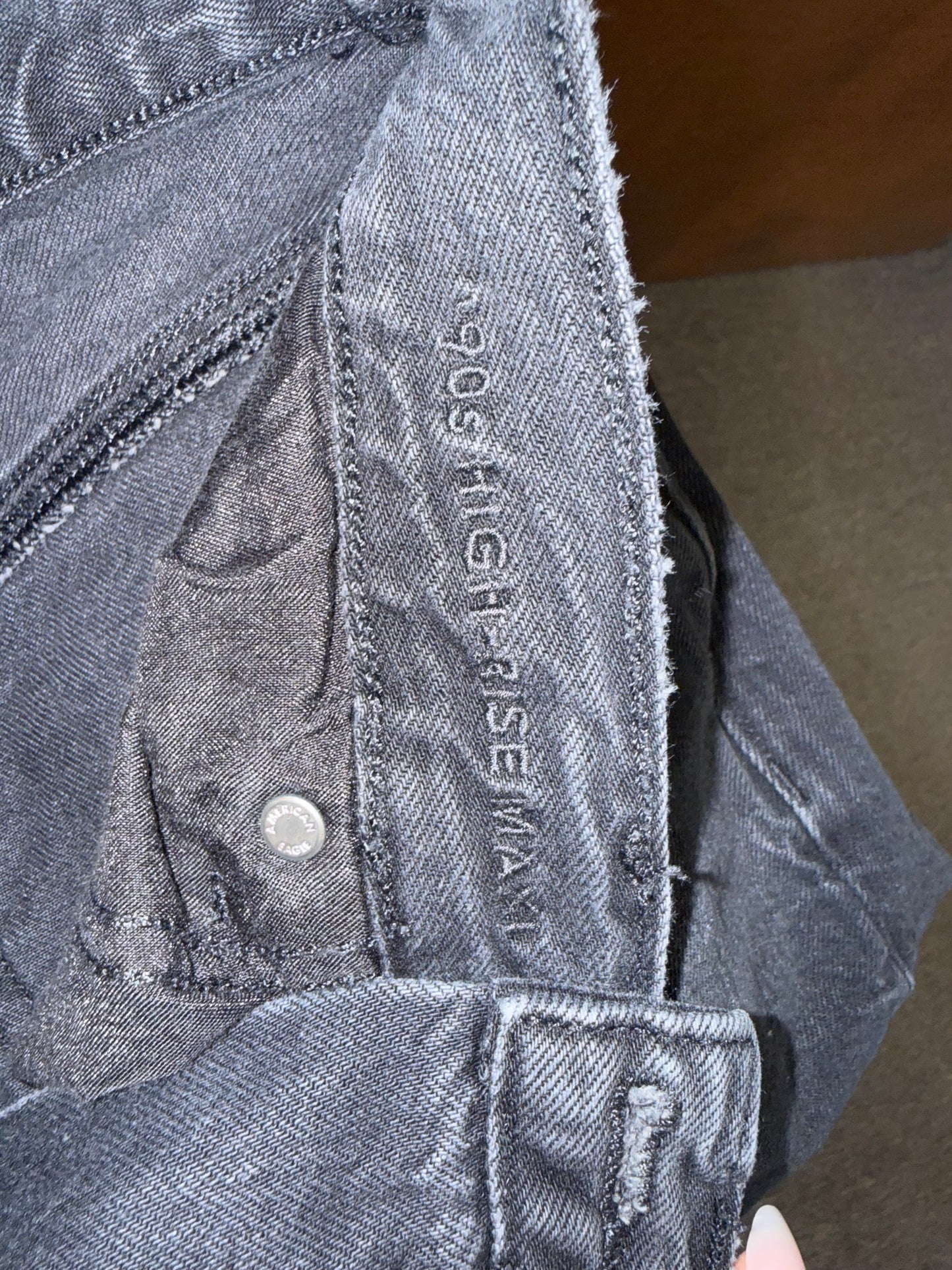 American Eagle (10) Black 90's High Rise Maxi Jean Skirt