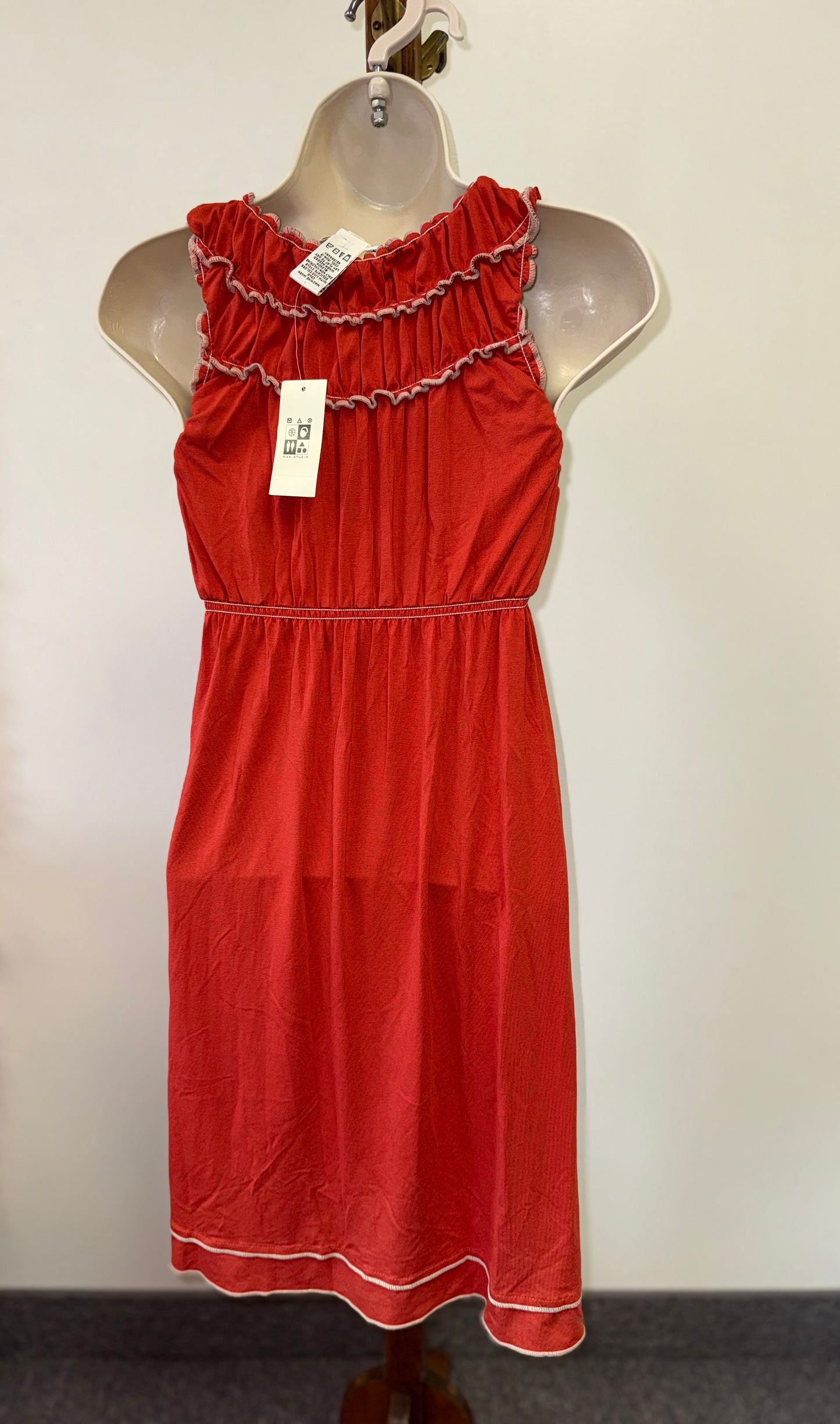 NWT Max Studio (XS) Brand New Burnt Orange Midi Sleeveless Dress