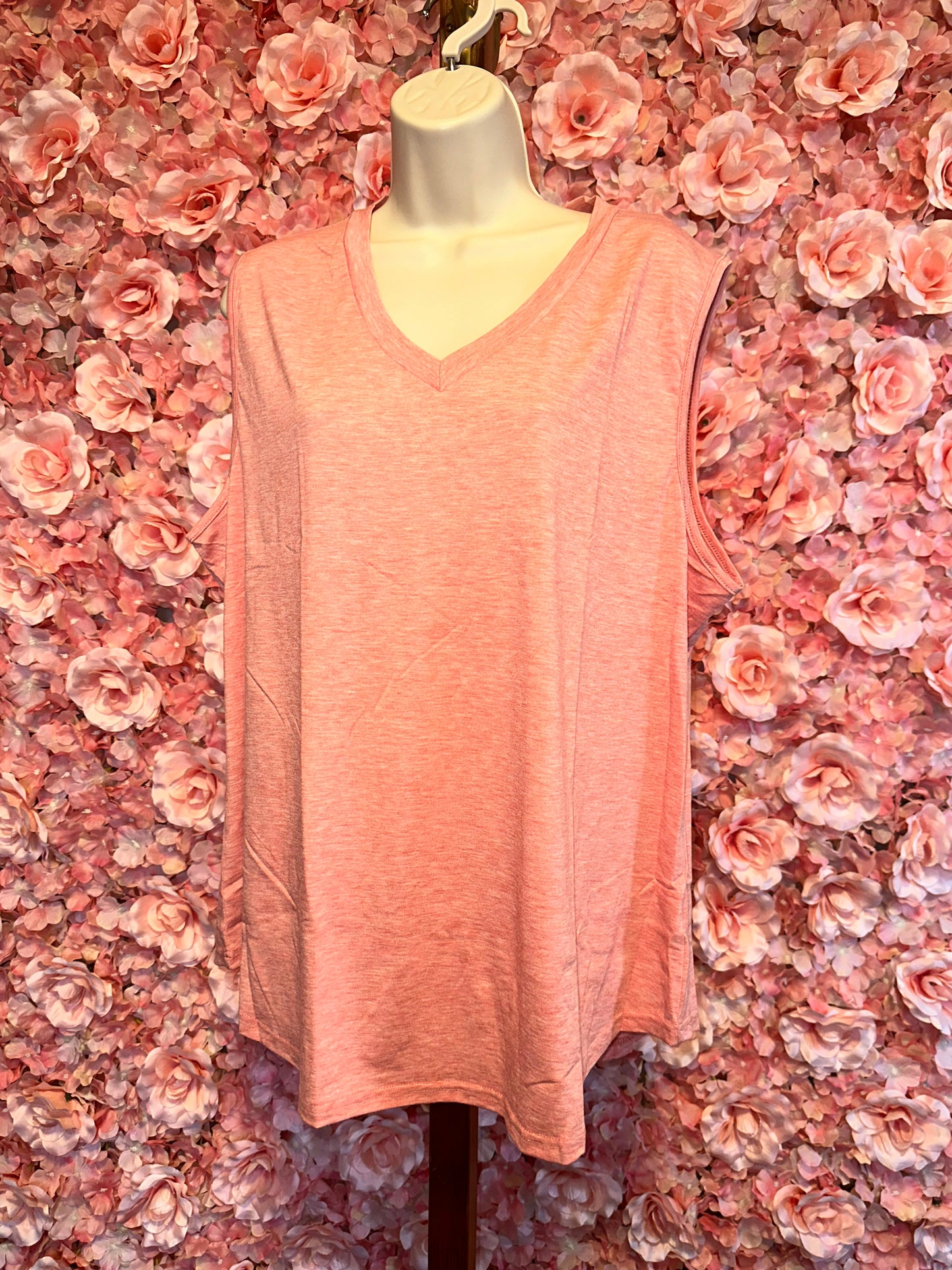 (1X) Brand New Orange Lightweight V-Neck Tank Top