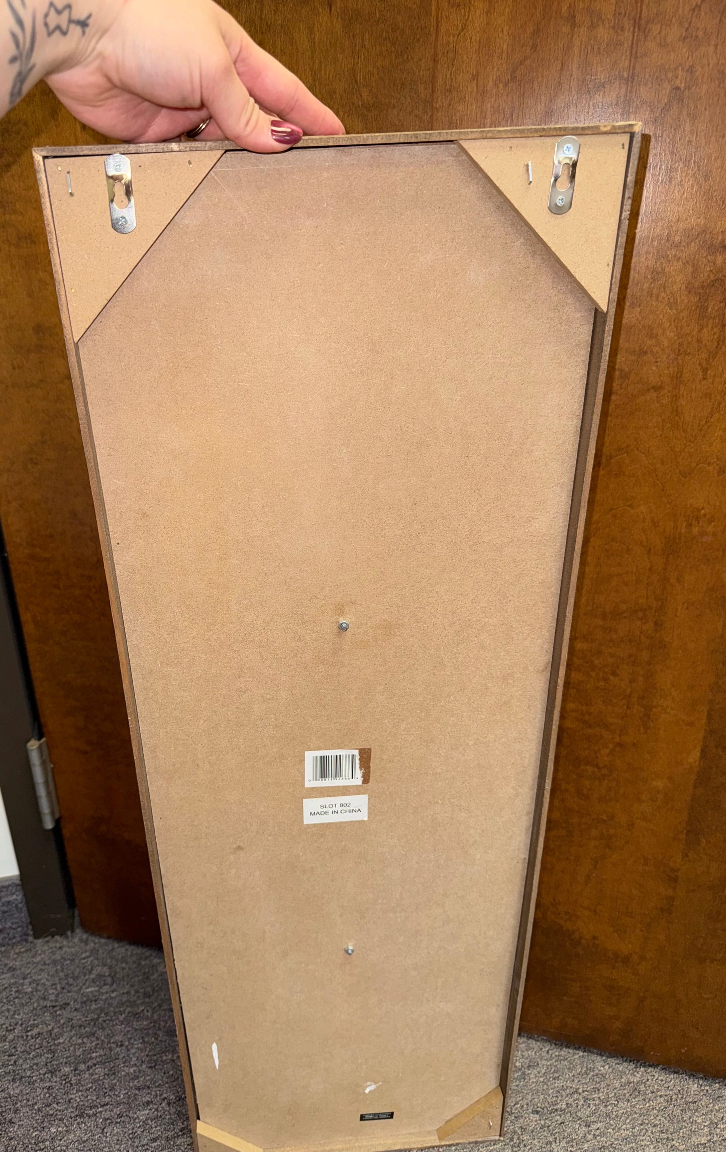 Wooden Hanging Sign with Metal Leaf