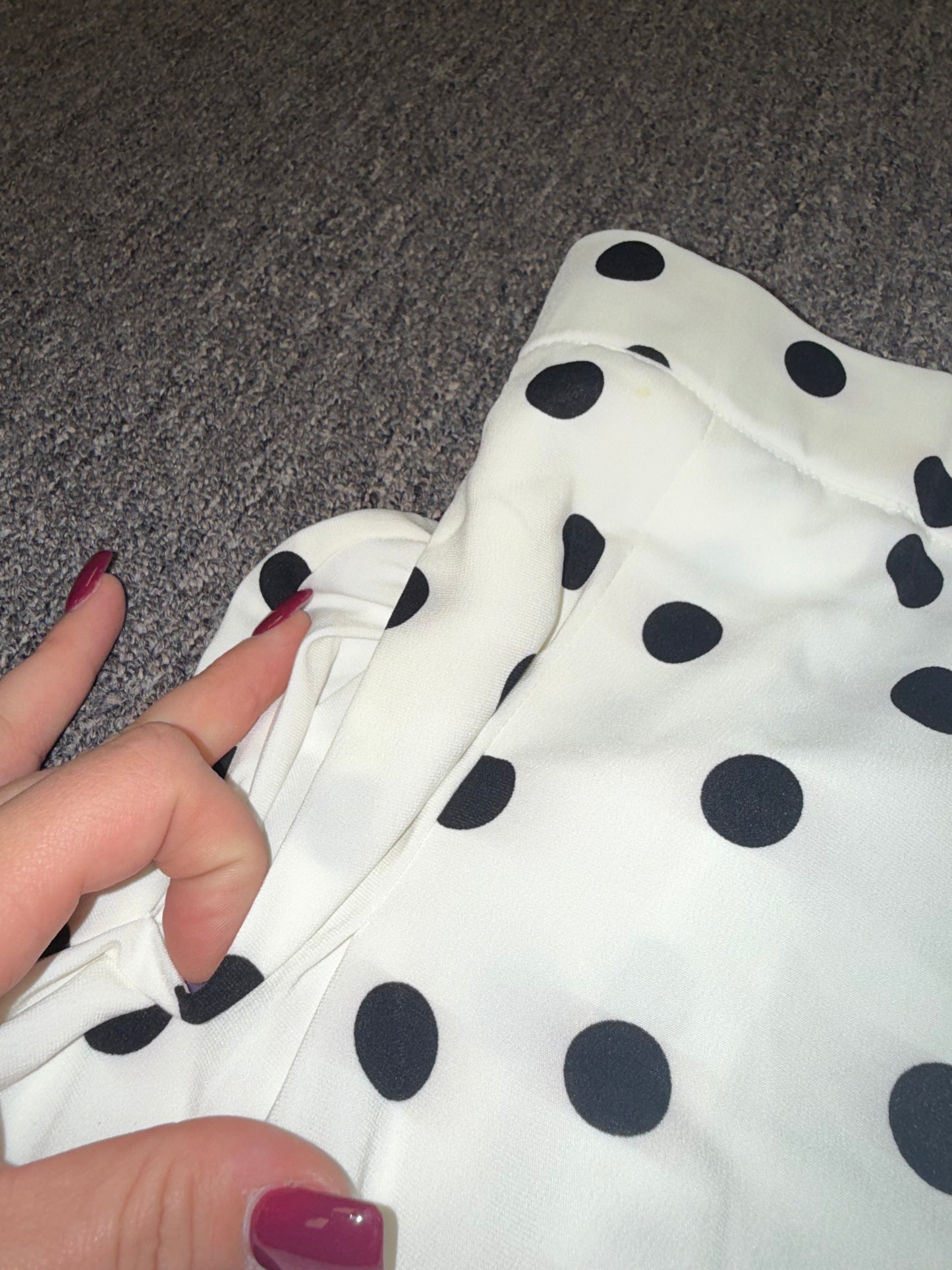 NWT Zara (Small) Brand New Black & White Polka Dotted Wide Leg Dress Pants