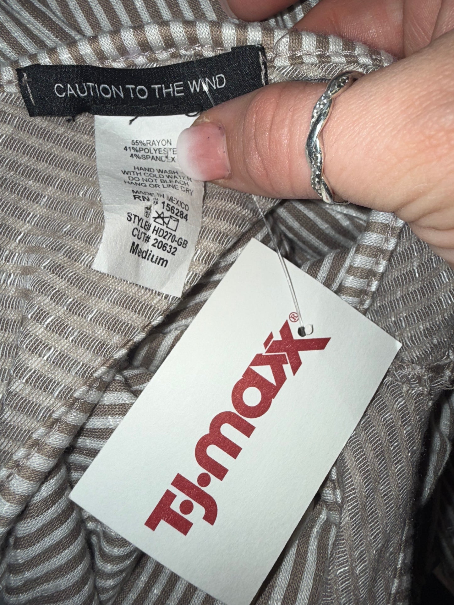 NWT Caution To The Wind (Medium) Brand New Neutral Ribbed Jumpsuit w Slit Sides