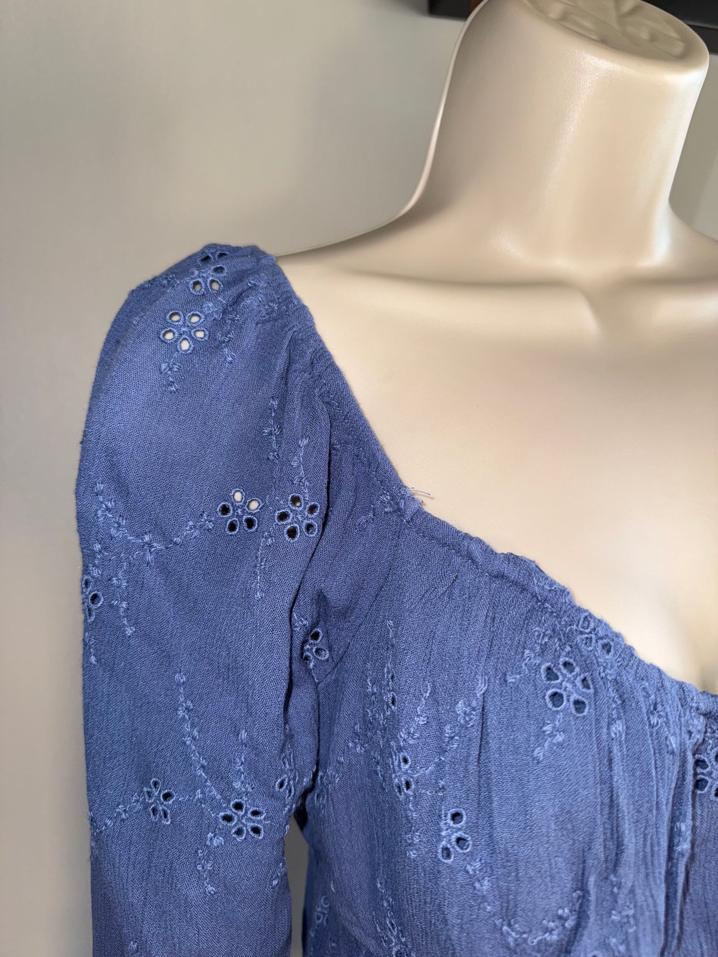 NWT Hollister (Medium) Brand New Blue Cropped Blouse