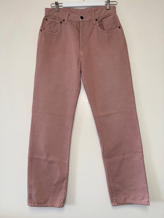 6397 (27) Pink Denim High Rise Straight Leg Jeans - Made in Italy