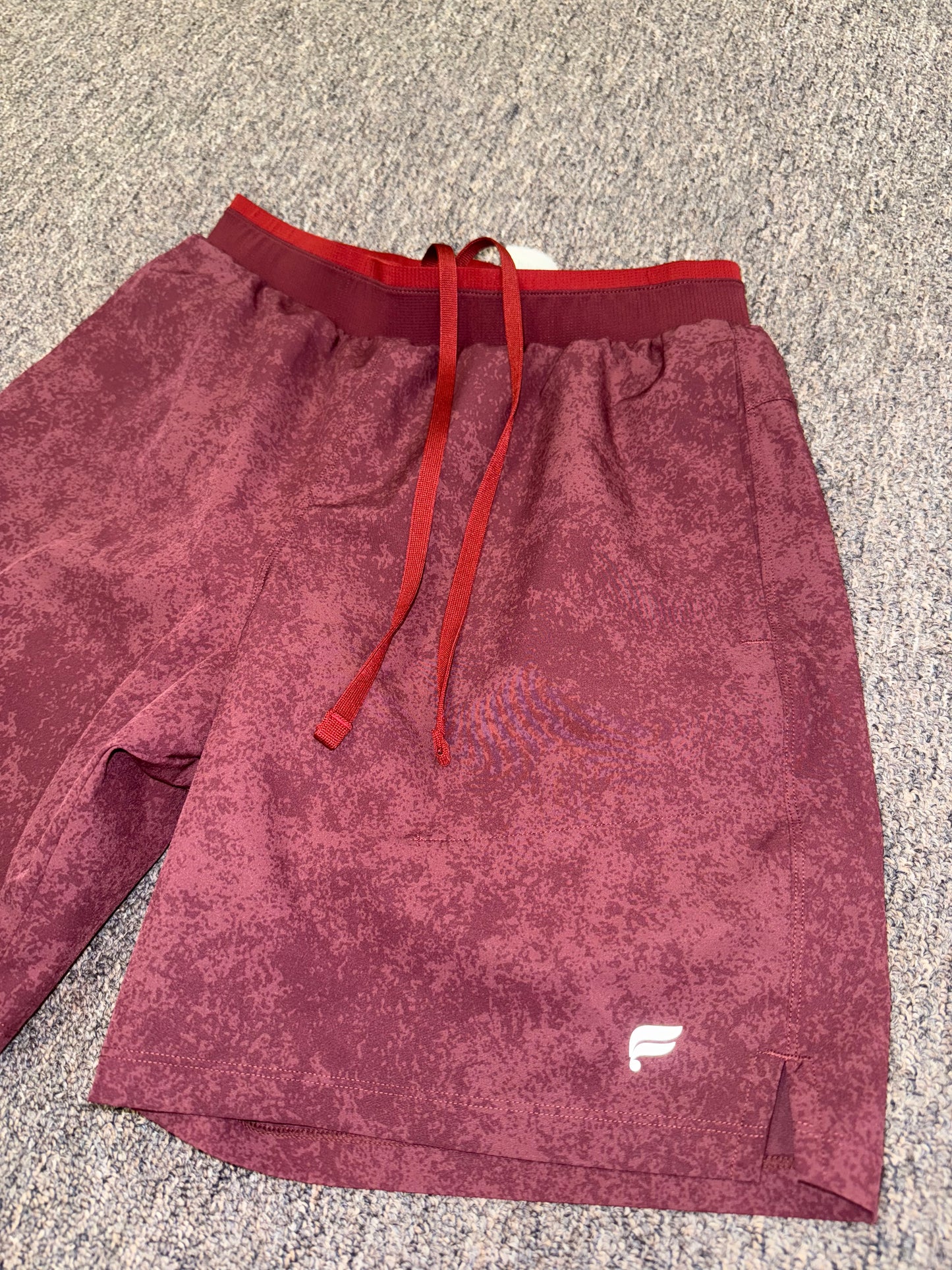 Fabletics (Small) Mens Red Pattern Drawstring Shorts