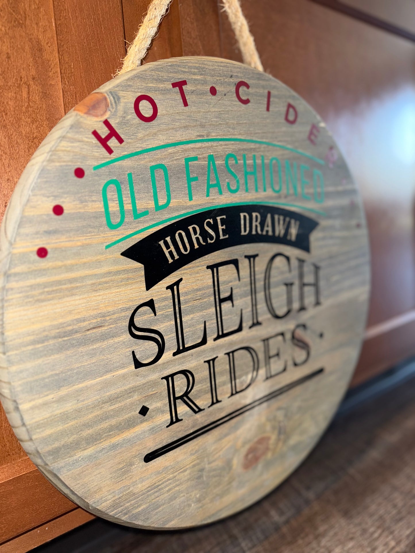 Handmade Christmas Wooden Sign for Front Door