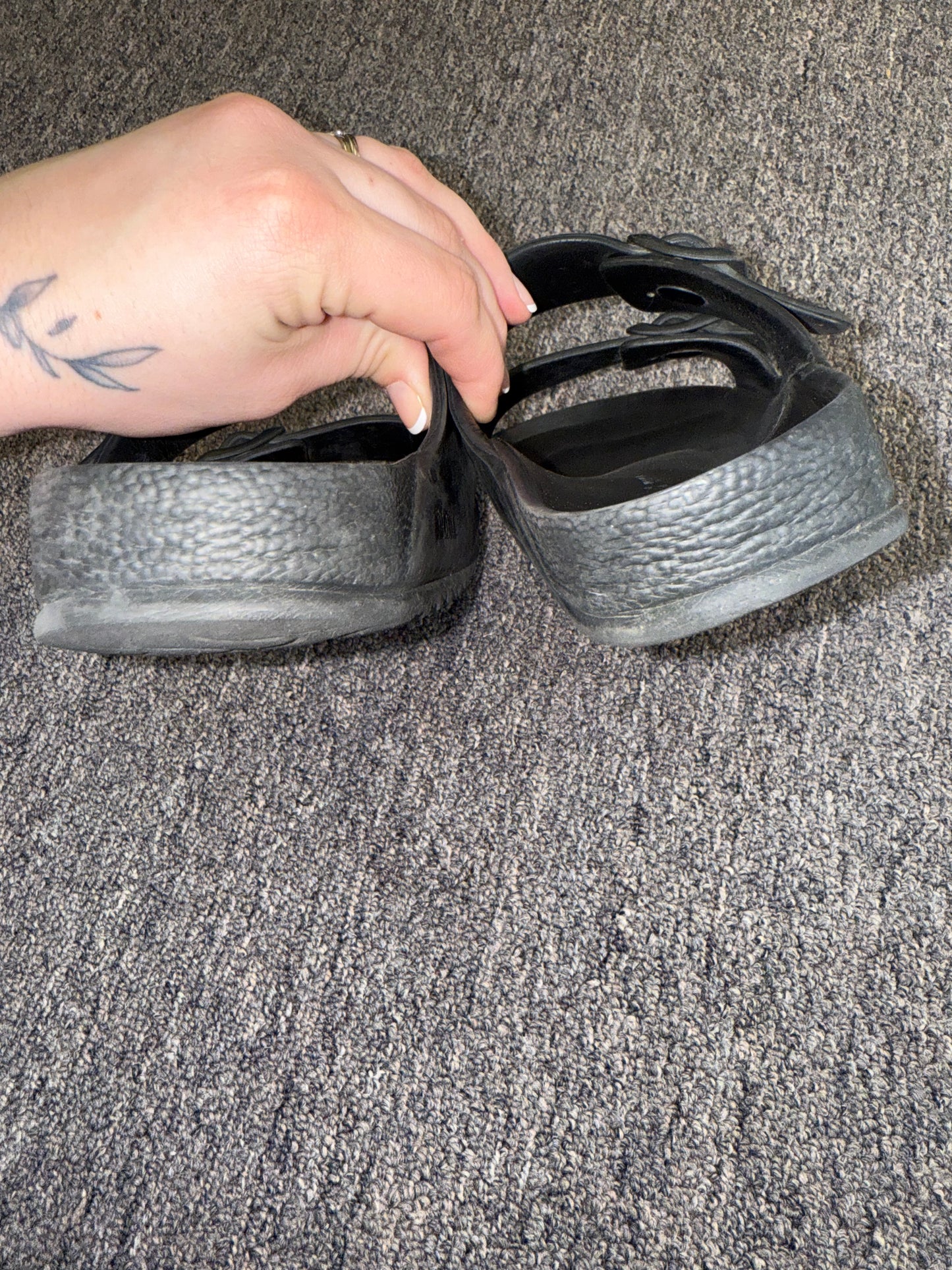 Birkenstock (39) Black Slip On Sandals