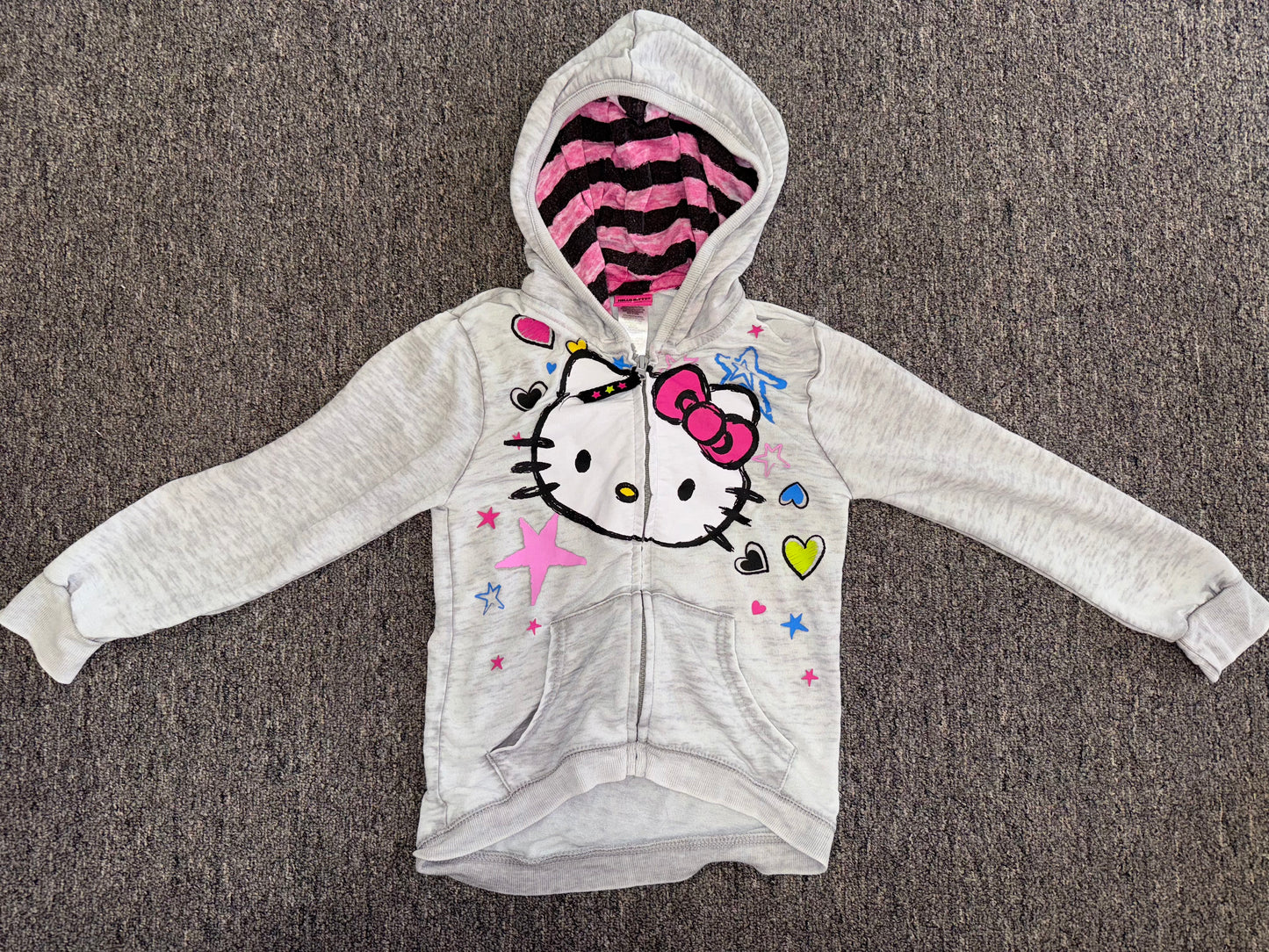 Hello Kitty (Small) Grey FulL Zip Up Hooded Jacket