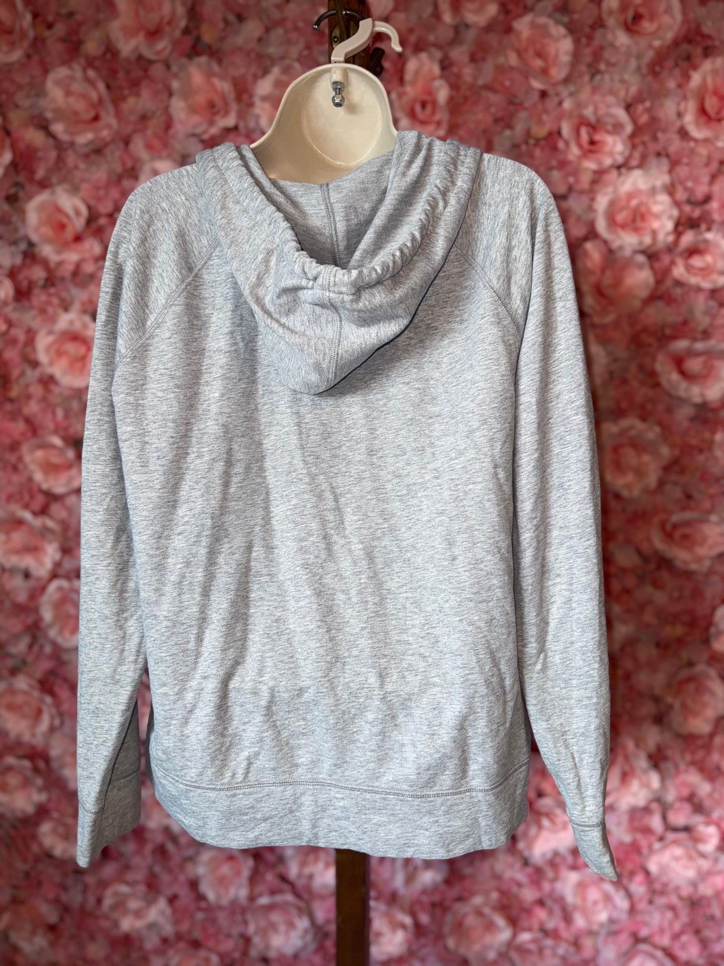 Michael Kors (Large) Grey V-Neck Hoodie with Tied Sides