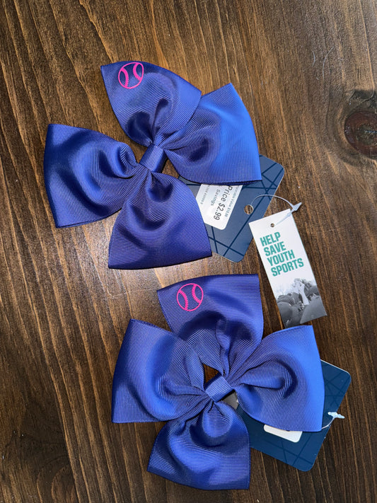 NWT DSG (OS) Brand New Blue Softball Bows (set of 2)