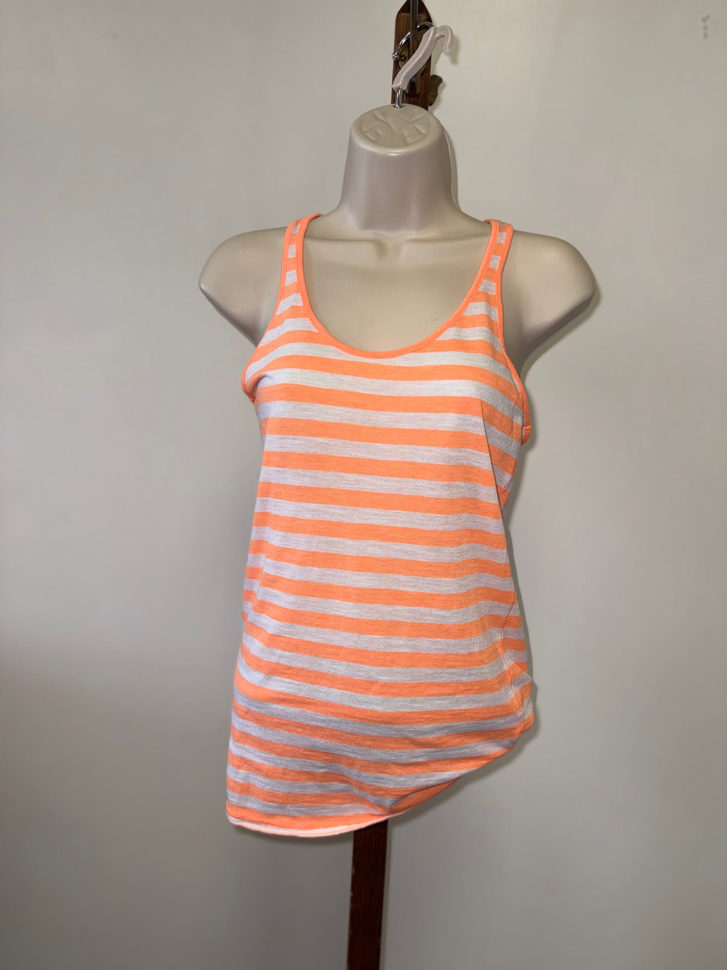 PINK Victoria's Secret (Small) Orange/Grey Striped Racerback Tank Top