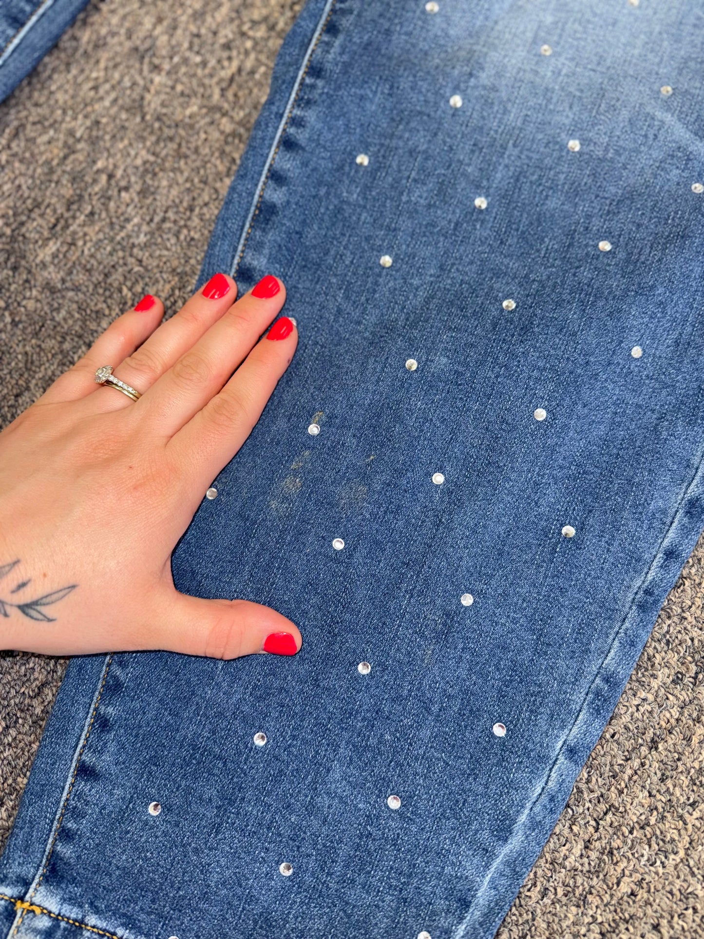 NWT Lane Bryant (26 Long) Brand New High Rise Pull On Jegging Jeweled Jeans