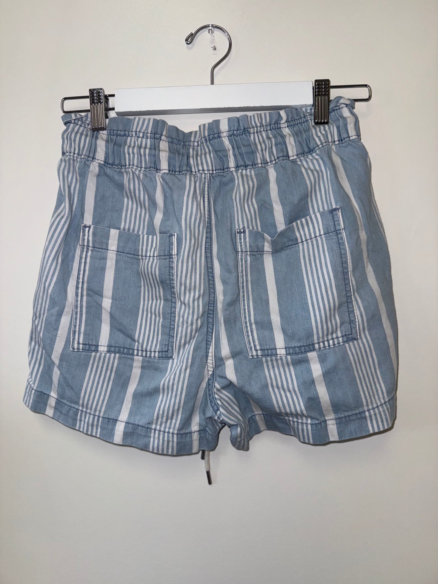 LOFT (XS) Blue and White Striped Drawstring Shorts