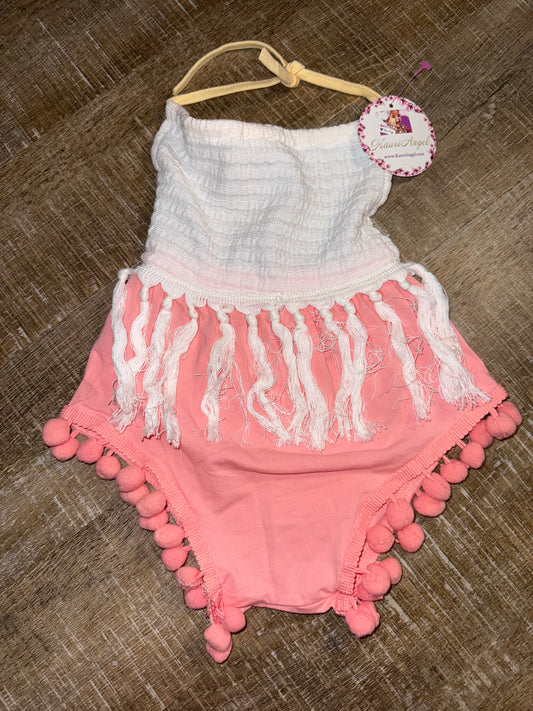 NWT Kauri Angel (6-9 // 12-18 // 18-24 Months) Brand New Tassel//Pom Pom Romper