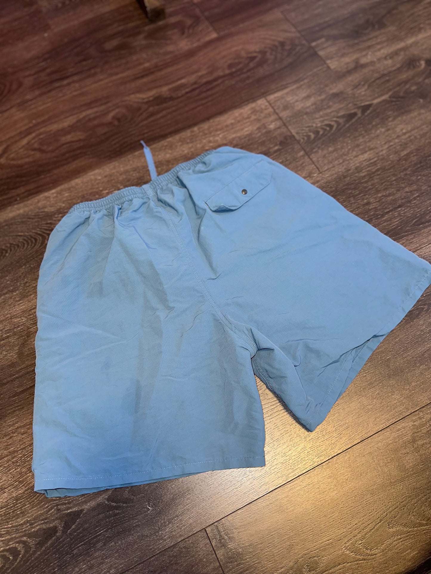 Patagonia Blue Drawstring Shorts with Buttoned Back Pocket