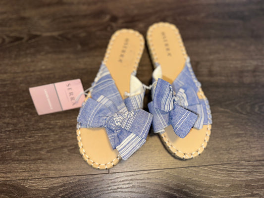 NWT Serra (8) Brand New Blue Striped Bow Sandal Flats