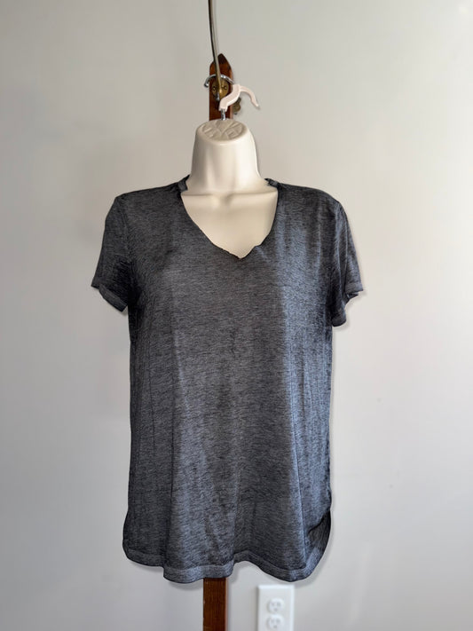 Hollister & Co (Small) Grey Lightweight Cut Out V-Neck T-Shirt