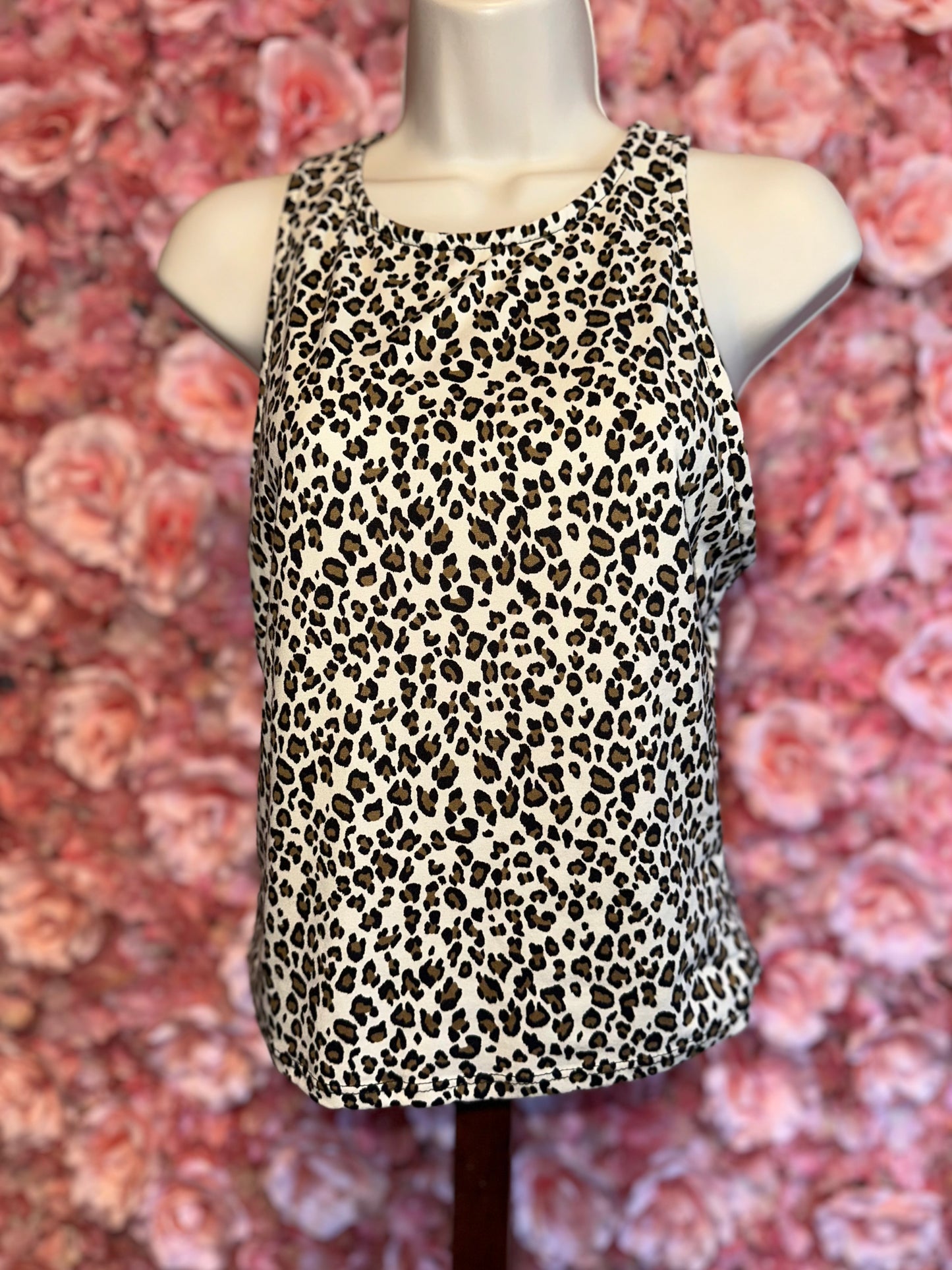 gaze (Medium) Neutral Cheetah Print Cropped Tank Top