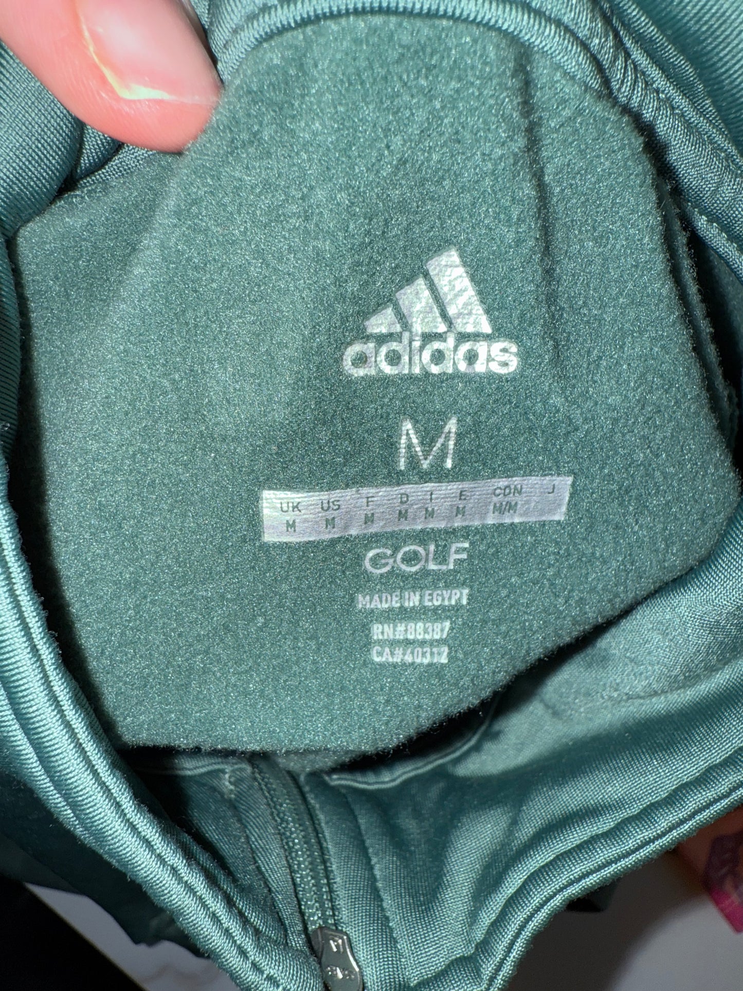 adidas (Medium) Green Golf 3/4 Zip Up Sweatshirt